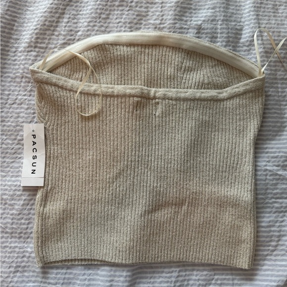 PacSun tan/ creme sparkly knit tube top size medium NWT - Picture 4 of 6